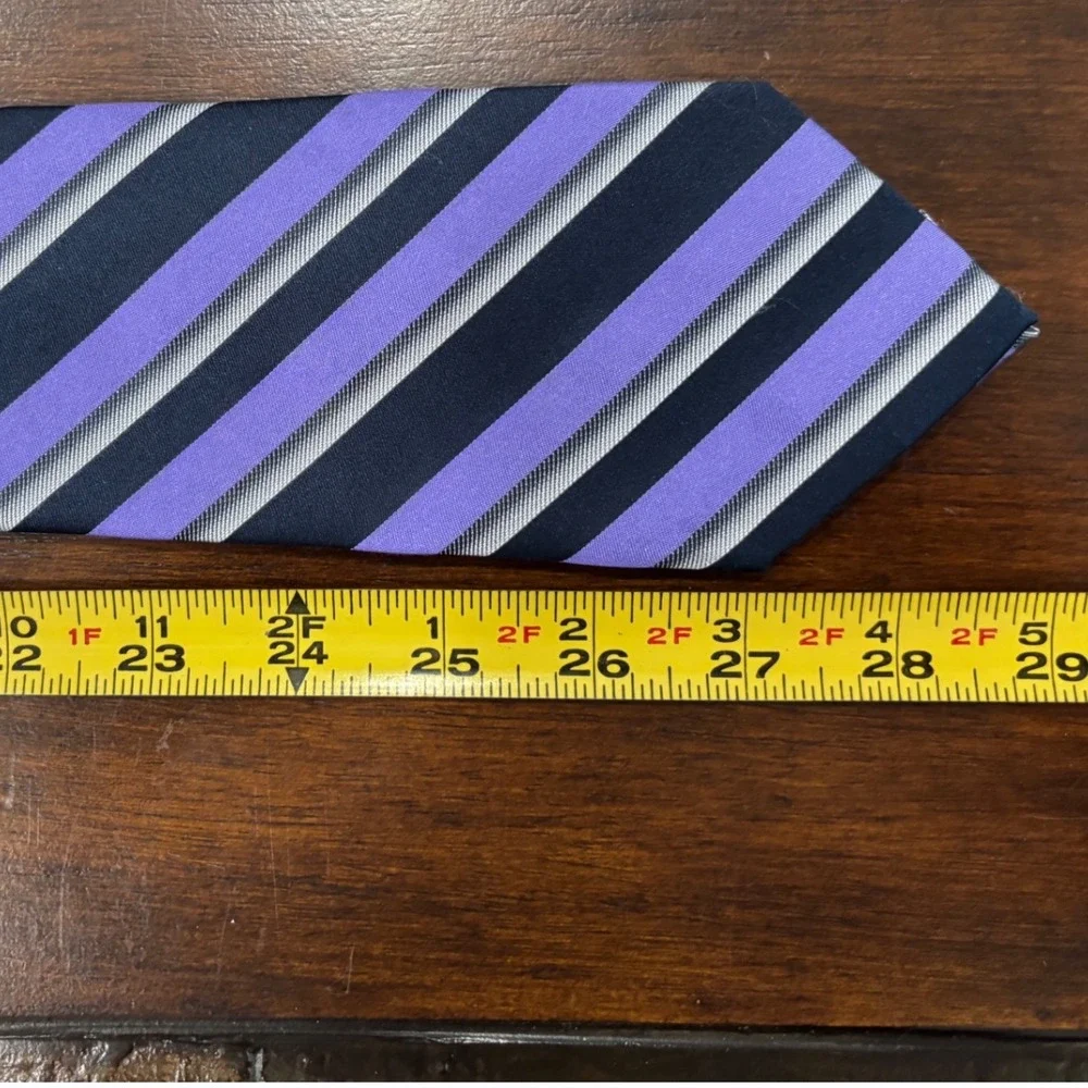 Apt 9‎ Mens Necktie Purple Navy Gray Striped Business Career Tie Vintage Note!